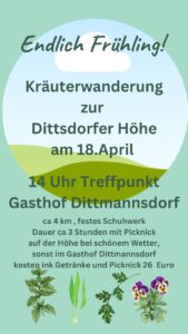 Plakat Kräuterwanderung 18.04.2024